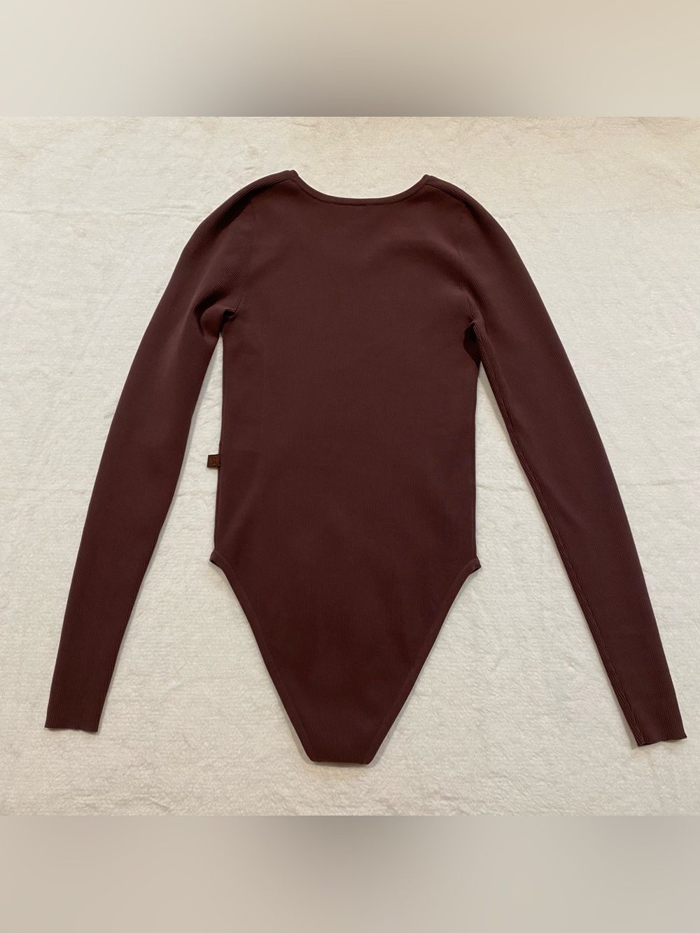 (S) Lululemon Tight-Fit Long-Sleeve Knit Bodysuit Java Brown Small Ribbed Rib - Picture 13 of 15